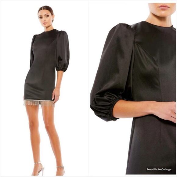 Mac Duggal 26672 Beaded Fringe Hem Dress - Picture 1 of 7